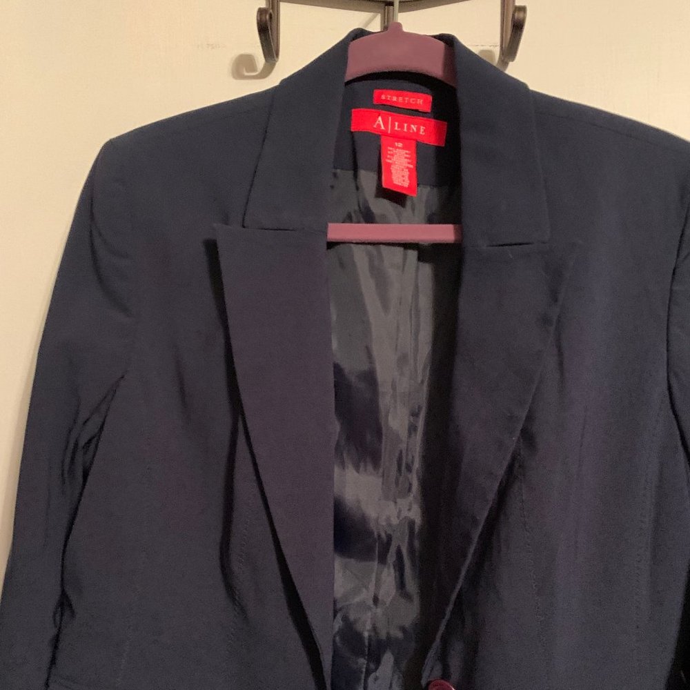 NEW NAVY A-LINE Lined Blazer SZ 12